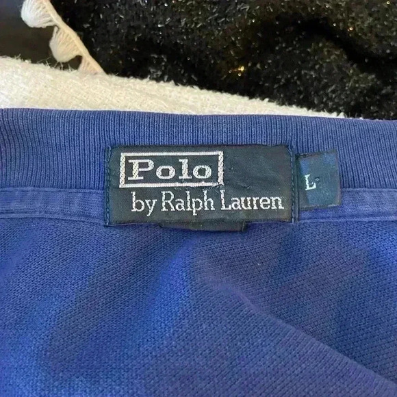 35. Polo by Ralph Lauren Classic Polo Shirt, Blue, Size Large, Worn condition - Picture 5 of 5